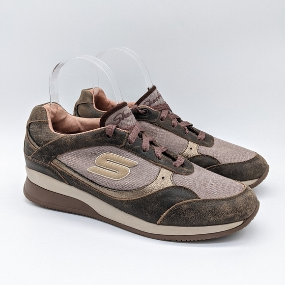 Skechers brown leather sneakers 9 - Picture 1 of 9